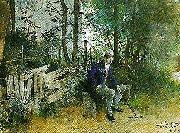 Carl Larsson ung man i park